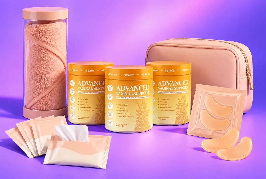 Three jars of Advanced Vaginal Support with the four free gifts
