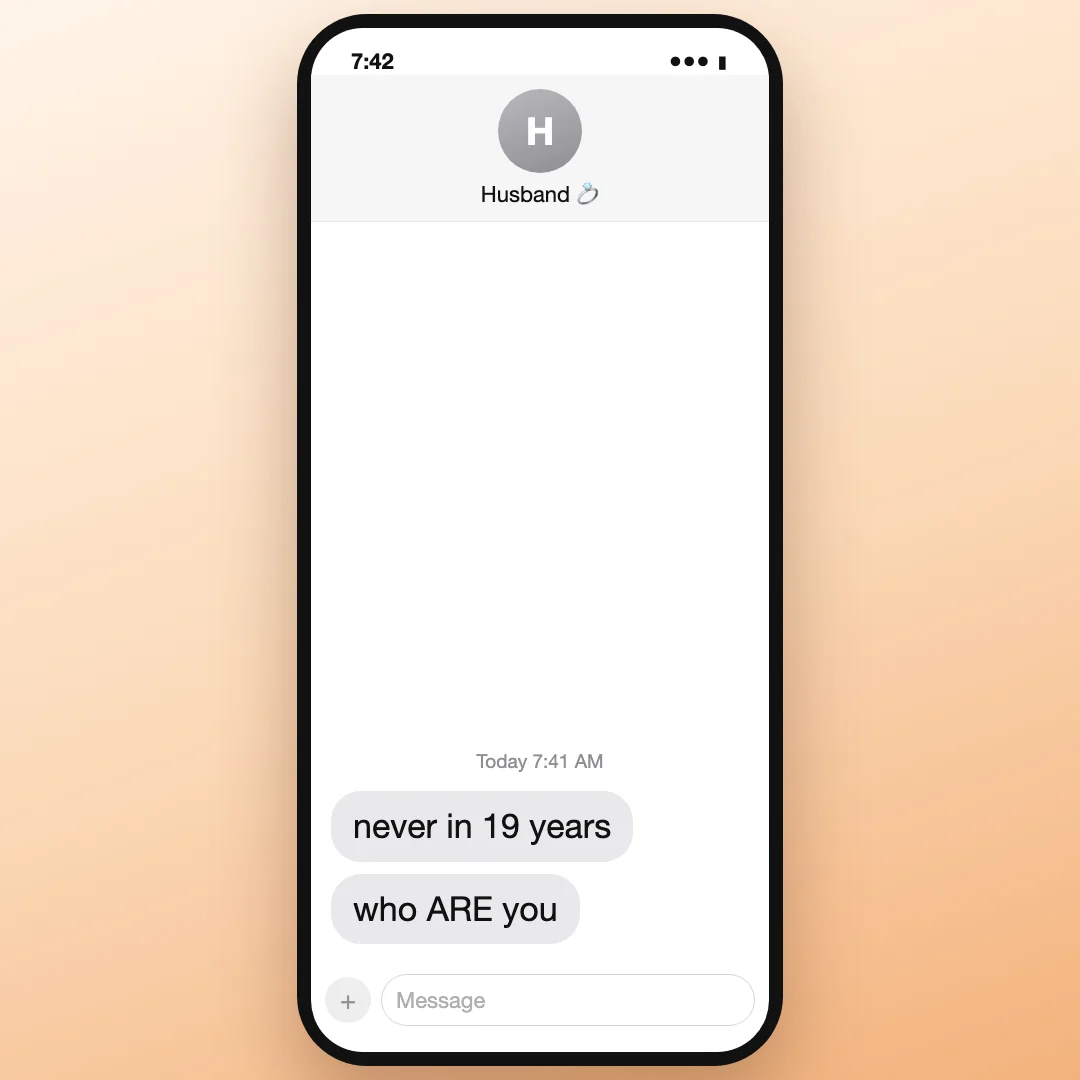 His text