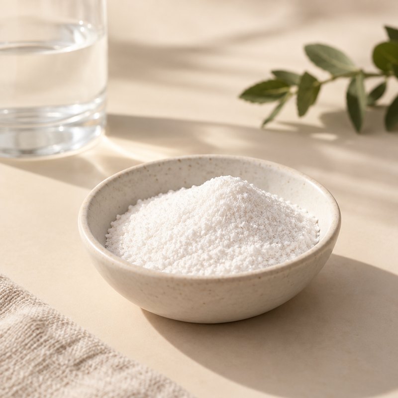 Probiotic powder in a small ceramic dish