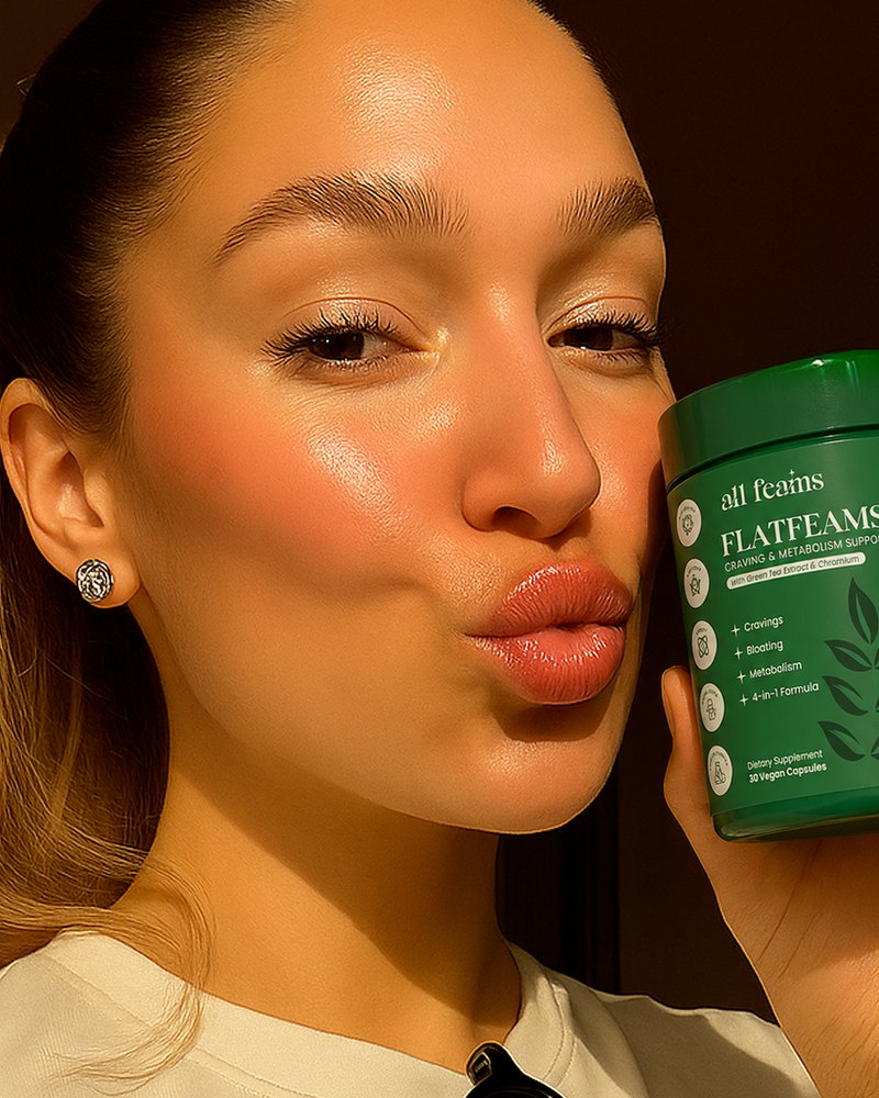 A woman holding the jar against her cheek